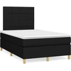 Image de vidaXL Lit boxspring avec matelas noir 120x190 cm Tissu