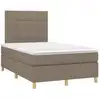 Image de vidaXL Lit Boxspring avec matelas Taupe 120x190 cm Tissu