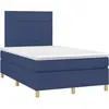 Image de vidaXL Lit boxspring avec matelas bleu 120x190 cm Tissu