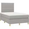 Image de vidaXL Lit boxspring avec matelas gris clair 120x190 cm Tissu