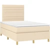 Image de vidaXL Lit boxspring avec matelas Crème 120x190 cm Tissu