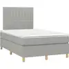 Image de vidaXL Lit boxspring avec matelas gris clair 120x190 cm Tissu
