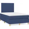 Image de vidaXL Lit boxspring avec matelas bleu 120x190 cm Tissu