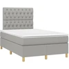 Image de vidaXL Lit boxspring avec matelas gris clair 120x190 cm Tissu