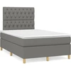 Image de vidaXL Lit boxspring avec matelas gris foncé 120x190 cm Tissu