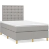 Image de vidaXL Lit boxspring avec matelas gris clair 120x190 cm Tissu