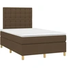 Image de vidaXL Lit boxspring avec matelas brun foncé 120x190 cm Tissu