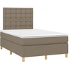 Image de vidaXL Lit Boxspring avec matelas Taupe 120x190 cm Tissu