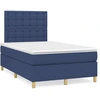 Image de vidaXL Lit boxspring avec matelas bleu 120x190 cm Tissu