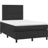 Image de vidaXL Lit boxspring avec matelas noir 120x190 cm similicuir