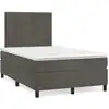 Image de vidaXL Lit boxspring avec matelas gris foncé 120x190 cm velours