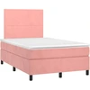 Image de vidaXL Lit boxspring avec matelas rose 120x190 cm velours