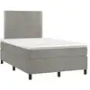 Image de vidaXL Lit boxspring avec matelas gris clair 120x190 cm velours