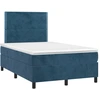 Image de vidaXL Lit boxspring avec matelas bleu foncé 120x190 cm velours