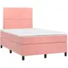 Image de vidaXL Lit boxspring avec matelas rose 120x190 cm velours