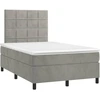 Image de vidaXL Lit boxspring avec matelas gris clair 120x190 cm velours