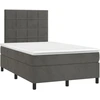 Image de vidaXL Lit boxspring avec matelas gris foncé 120x190 cm velours