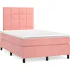 Image de vidaXL Lit boxspring avec matelas rose 120x190 cm velours