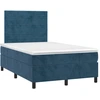 Image de vidaXL Lit boxspring avec matelas bleu foncé 120x190 cm velours