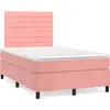 Image de vidaXL Lit boxspring avec matelas rose 120x190 cm velours