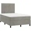 Image de vidaXL Lit boxspring avec matelas gris clair 120x190 cm velours