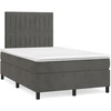 Image de vidaXL Lit boxspring avec matelas gris fonc © 120x190 cm velours