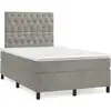 Image de vidaXL Lit boxspring avec matelas gris clair 120x190 cm velours
