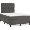 Image de vidaXL Lit boxspring avec matelas gris foncé 120x190 cm velours