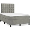 Image de vidaXL Lit boxspring avec matelas gris clair 120x190 cm velours