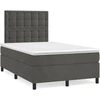 Image de vidaXL Lit boxspring avec matelas gris foncé 120x190 cm velours
