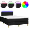Image de vidaXL Lit Boxspring avec matelas & LED Noir 120x190 cm Tissu