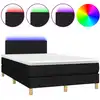 Image de vidaXL Lit Boxspring avec matelas & LED Noir 120x190 cm Tissu