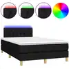 Image de Lit Boxspring avec matelas & LED Noir 120x190 cm Tissu
