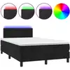 Image de vidaXL Lit boxspring avec matelas & LED noir 120x190 cm velours