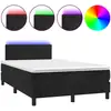 Image de vidaXL Lit boxspring avec matelas & LED noir 120x190 cm velours