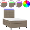 Image de vidaXL Lit Boxspring avec matelas & LED Taupe 120x190 cm Tissu