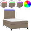 Image de vidaXL Lit Boxspring avec matelas & LED Taupe 120x190 cm Tissu