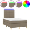 Image de vidaXL Lit Boxspring avec matelas & LED Taupe 120x190 cm Tissu
