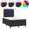 Image de vidaXL Lit Boxspring avec matelas & LED Noir 120x190 cm Similicuir