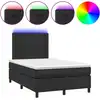 Image de vidaXL Lit Boxspring avec matelas & LED Noir 120x190 cm Similicuir