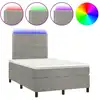 Image de vidaXL Lit boxspring avec matelas & LED gris clair 120x190 cm velours