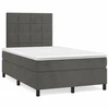 Image de vidaXL Lit boxspring avec matelas & LED gris foncé 120x190 cm velours