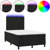 Image de vidaXL Lit boxspring avec matelas & LED noir 120x190 cm velours