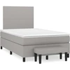 Image de vidaXL Lit boxspring avec matelas gris clair 120x190 cm Tissu
