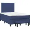 Image de Lit Boxspring avec matelas Bleu 120x190 cm Tissu
