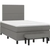 Image de vidaXL Lit boxspring avec matelas gris foncé 120x190 cm Tissu