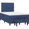 Image de vidaXL Lit boxspring avec matelas bleu 120x190 cm Tissu