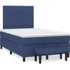 Image de vidaXL Lit boxspring avec matelas bleu 120x190 cm Tissu