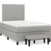 Image de vidaXL Lit boxspring avec matelas gris clair 120x190 cm Tissu