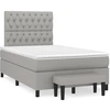 Image de vidaXL Lit boxspring avec matelas gris clair 120x190 cm Tissu
